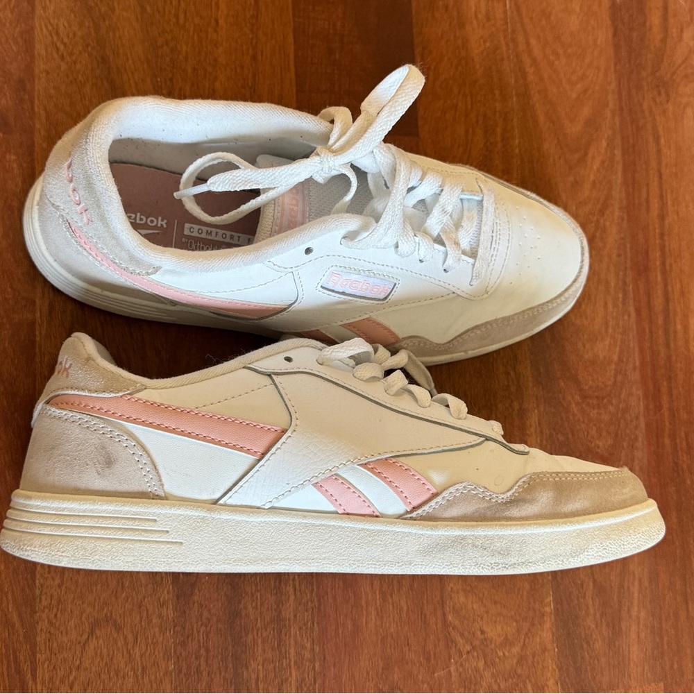 Reebok White and Pink Sneakers: Ortholite Insoles